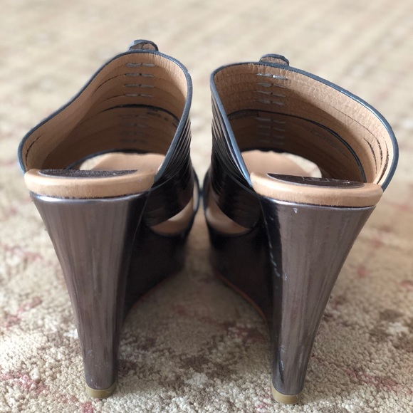 Metallic silver Coach Wedges - Picture 3 of 4